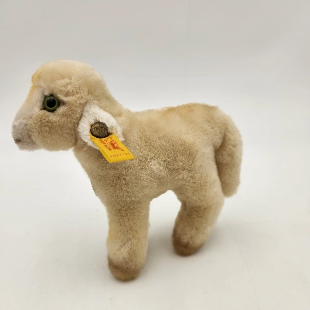 Steiff Lamby Lamb Plush Standing Sheep Button in Ear 1527/12 Made in Germany 5in